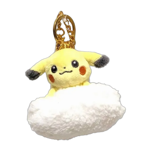 Pokémon Center 2019 Rainbow Pikachu & Eevee Pikachu On A Cloud Mascot Keychain