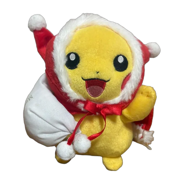 Pokémon Center 2007 Christmas Santa Pikachu With Merry Xmas Bag Plush