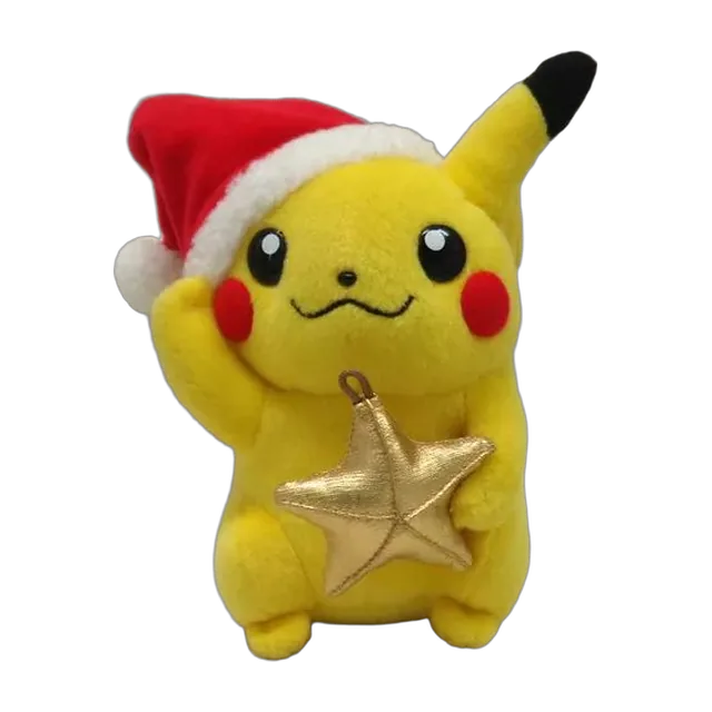 Pokémon Center 2003 Monthly Pikachu December Santa Hat With Gold Star Pikachu Plush