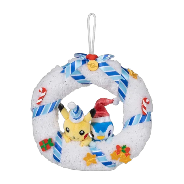 Pokémon Center 2021 Christmas in the Sea Piplup Pikachu Wreath Ornament
