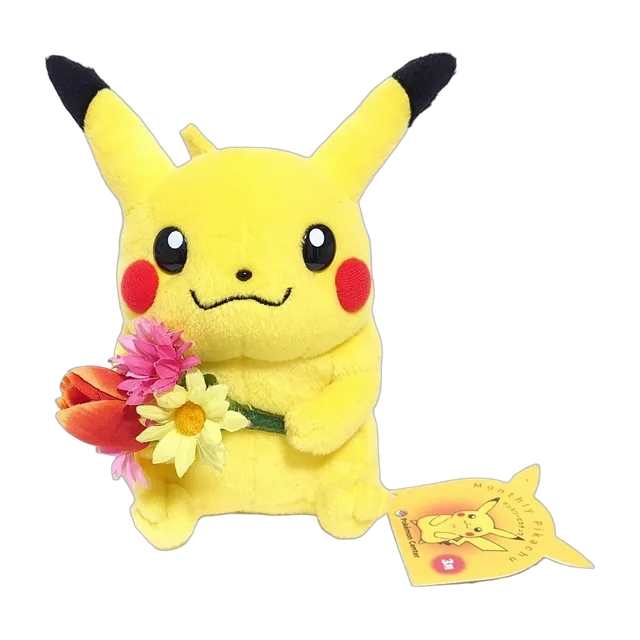 Pokémon Center 2003 Monthly Pikachu March Pikachu with Flower Bouquet Plush